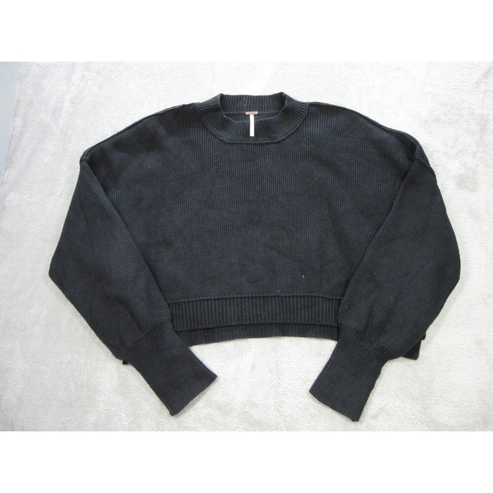 Free People Sweater Women's Small (Stretched 2X see photos) Mock Neck Black